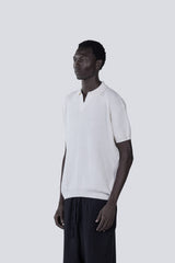 Knitted Summer Polo in White