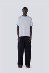 Knitted Ringer Tee in White