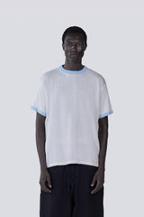 Knitted Ringer Tee in White