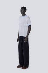 Knitted Ringer Tee in White