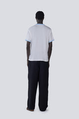Knitted Ringer Tee in White
