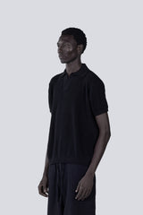 Knitted Summer Polo in Black