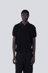 Knitted Summer Polo in Black