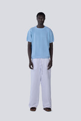 Knitted Round Shirt in Baby Blue