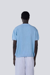 Knitted Round Shirt in Baby Blue