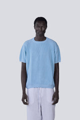 Knitted Round Shirt in Baby Blue