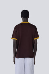 Knitted Ringer Tee in Maroon