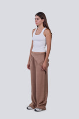 Female Linen with Scarf in Beige