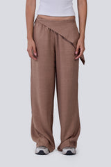 Female Linen with Scarf in Beige