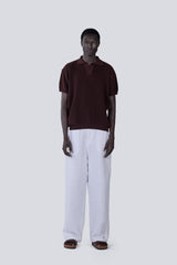 Knitted Summer Polo in Brown