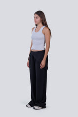 Female Linen with Scarf in Black