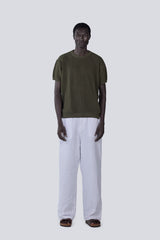 Knitted Round Shirt in Olive
