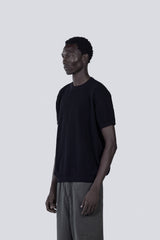 Knitted Round Shirt in Black