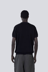 Knitted Round Shirt in Black