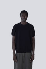 Knitted Round Shirt in Black