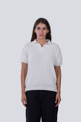 Knitted Summer Polo in White