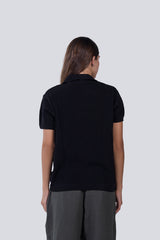Knitted Summer Polo in Black