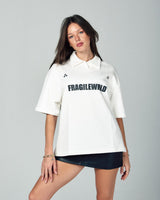 Fragile Wrld Polo Tee In White