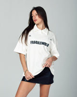 Fragile Wrld Polo Tee In White