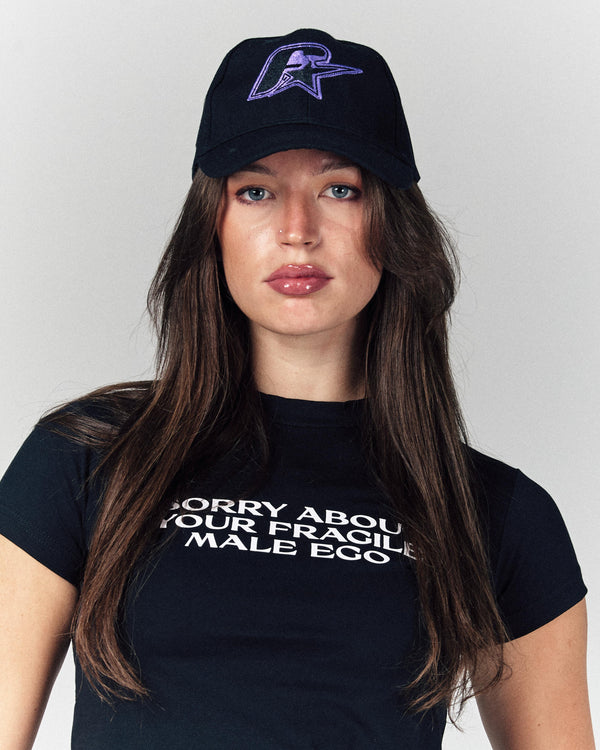 Purple On Black Fragile Cap