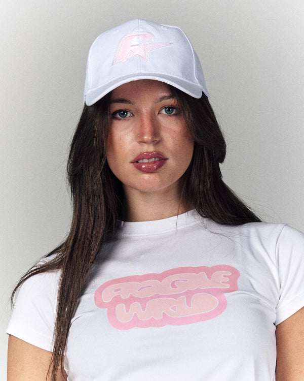 Fragile Wrld White Baby Tee