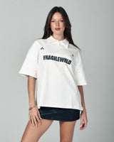 Fragile Wrld Polo Tee In White