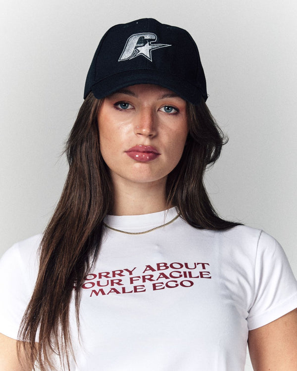 Grey On Black Fragile Cap