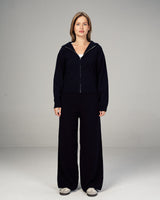 Femme Dual Knitted Jacket Set in Black