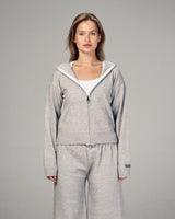 Femme Dual Knitted Jacket in Light Gray
