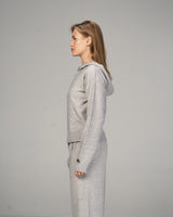 Femme Dual Knitted Jacket in Light Gray