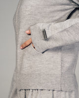 Femme Dual Knitted Jacket in Light Gray