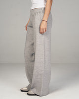 Femme Dual Knitted Pants in Light Gray