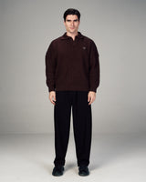 Fragile Classic Knit Polo in Brown