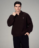 Fragile Classic Knit Polo in Brown