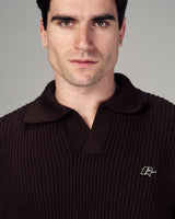 Fragile Classic Knit Polo in Brown
