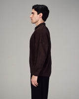 Fragile Classic Knit Polo in Brown
