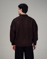 Fragile Classic Knit Polo in Brown