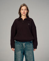 Fragile Classic Knit Polo in Brown