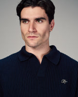 Fragile Classic Knit Polo in Navy