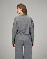 Femme Dual Knitted Cardigan in Gray