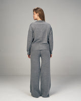 Femme Dual Knitted Cardigan Set in Gray