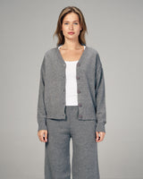 Femme Dual Knitted Cardigan in Gray