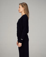 Femme Dual Knitted Cardigan in Black