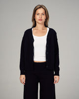 Femme Dual Knitted Cardigan in Black
